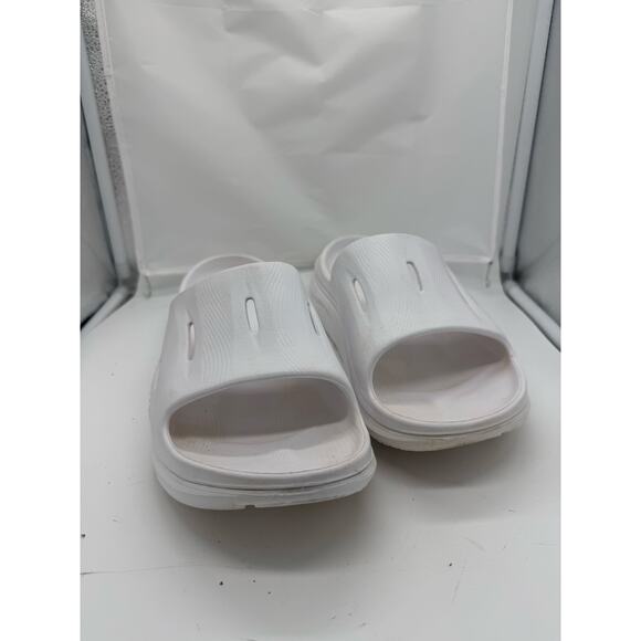 Hoka Ora Recovery Slide White Men's 10 Women's 12 Slip On Sandal - Picture 2 of 7